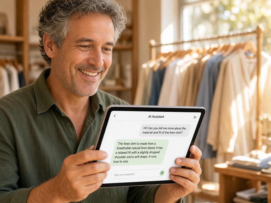 Shop owner checking new orders from chat